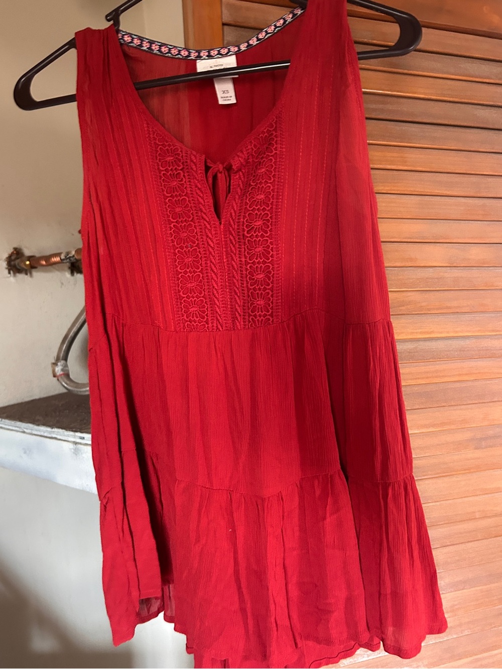 Knox Rose Red Sleeveless Boho Tunic Top
